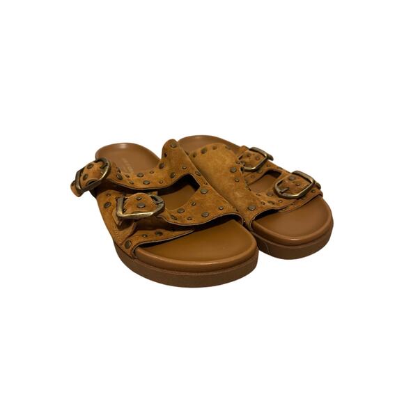 Air & Grace Brown suede studded Moli sandals - Picture 3 of 7